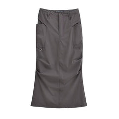 High Waist Cargo Mermaid Skirt