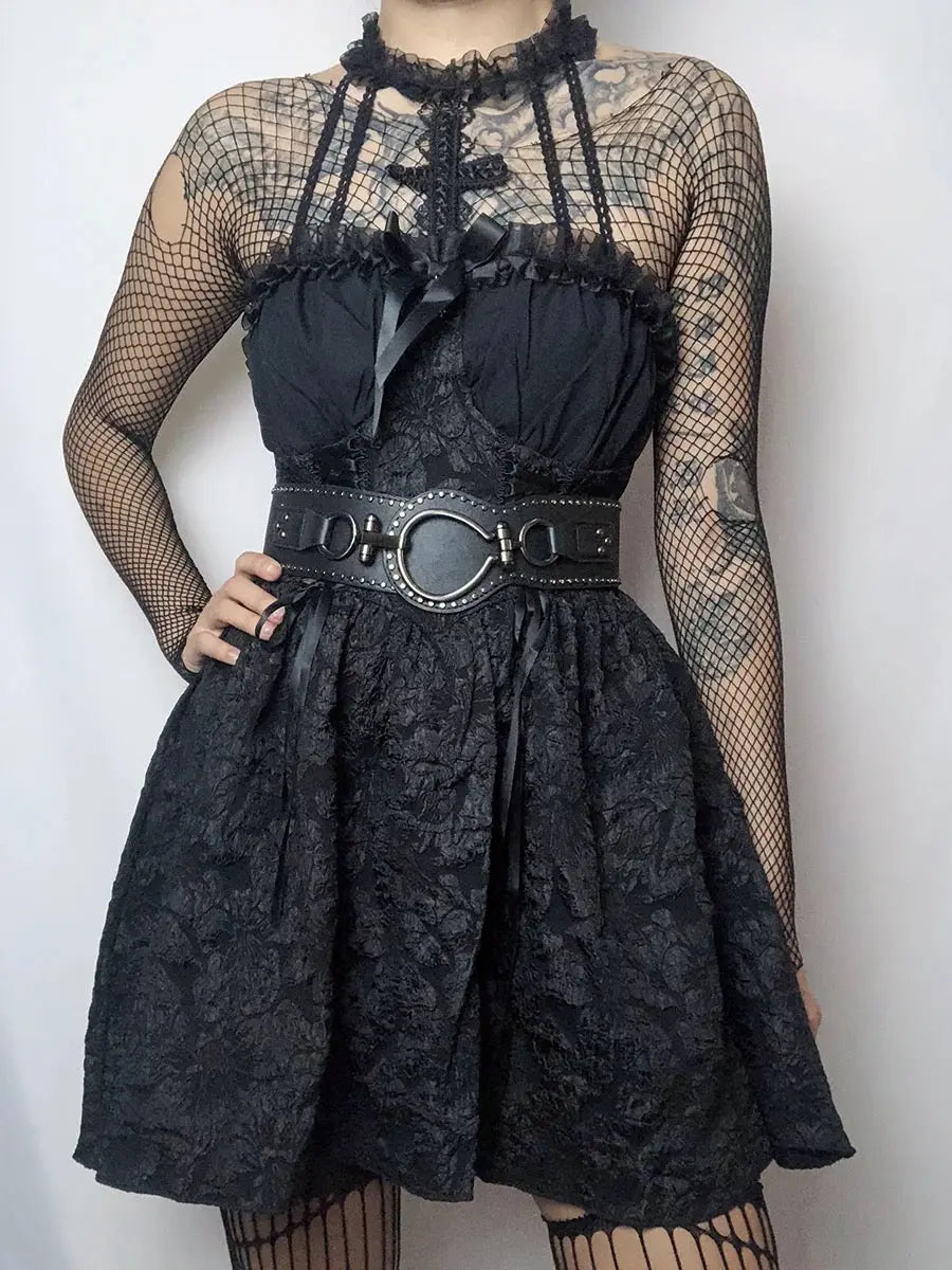 'Oath' Goth Cross Halter Neck Dress