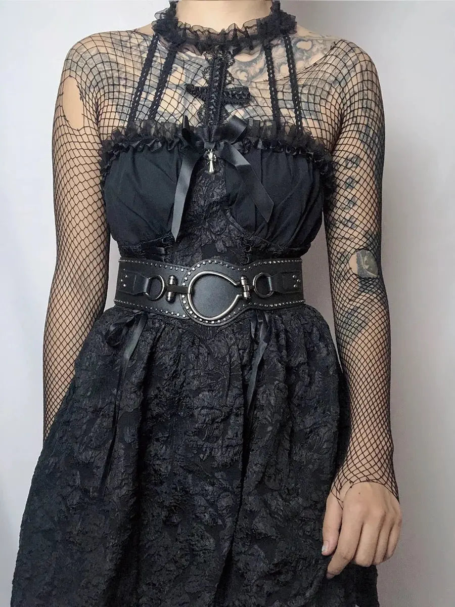 'Oath' Goth Cross Halter Neck Dress