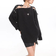 'Octans' Oversized Star Pattern Sweater