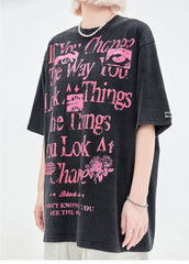 'Off Rules' Black Pink Graffiti Shirts