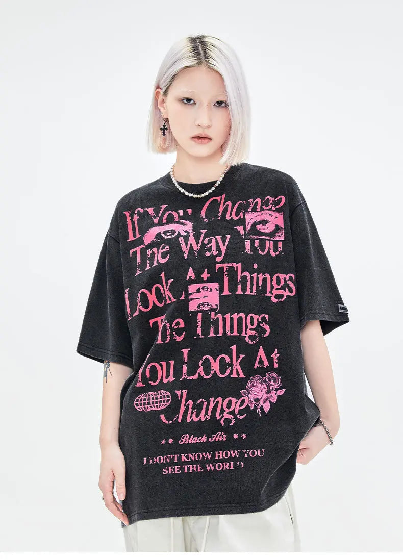 'Off Rules' Black Pink Graffiti Shirts