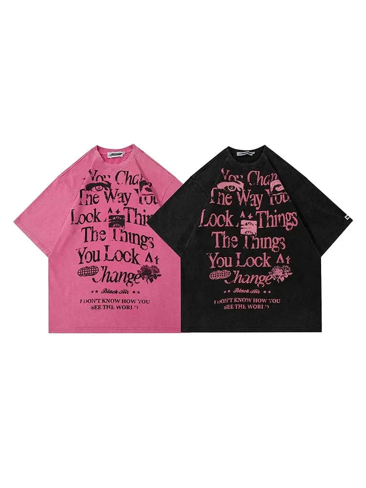 'Off Rules' Black Pink Graffiti Shirts