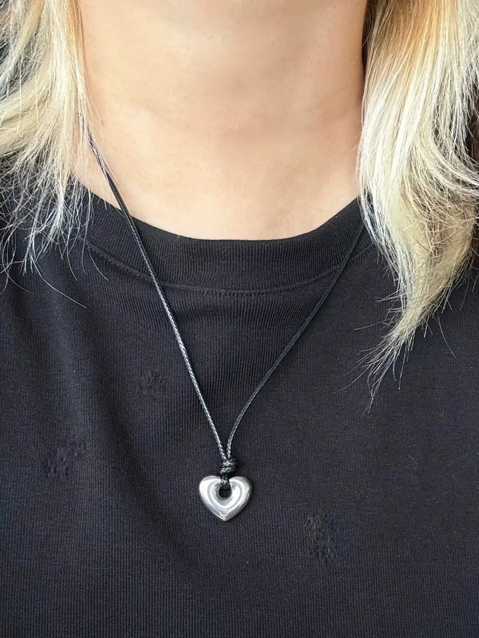 'Out of Time' Heart Shape Hollow Necklace