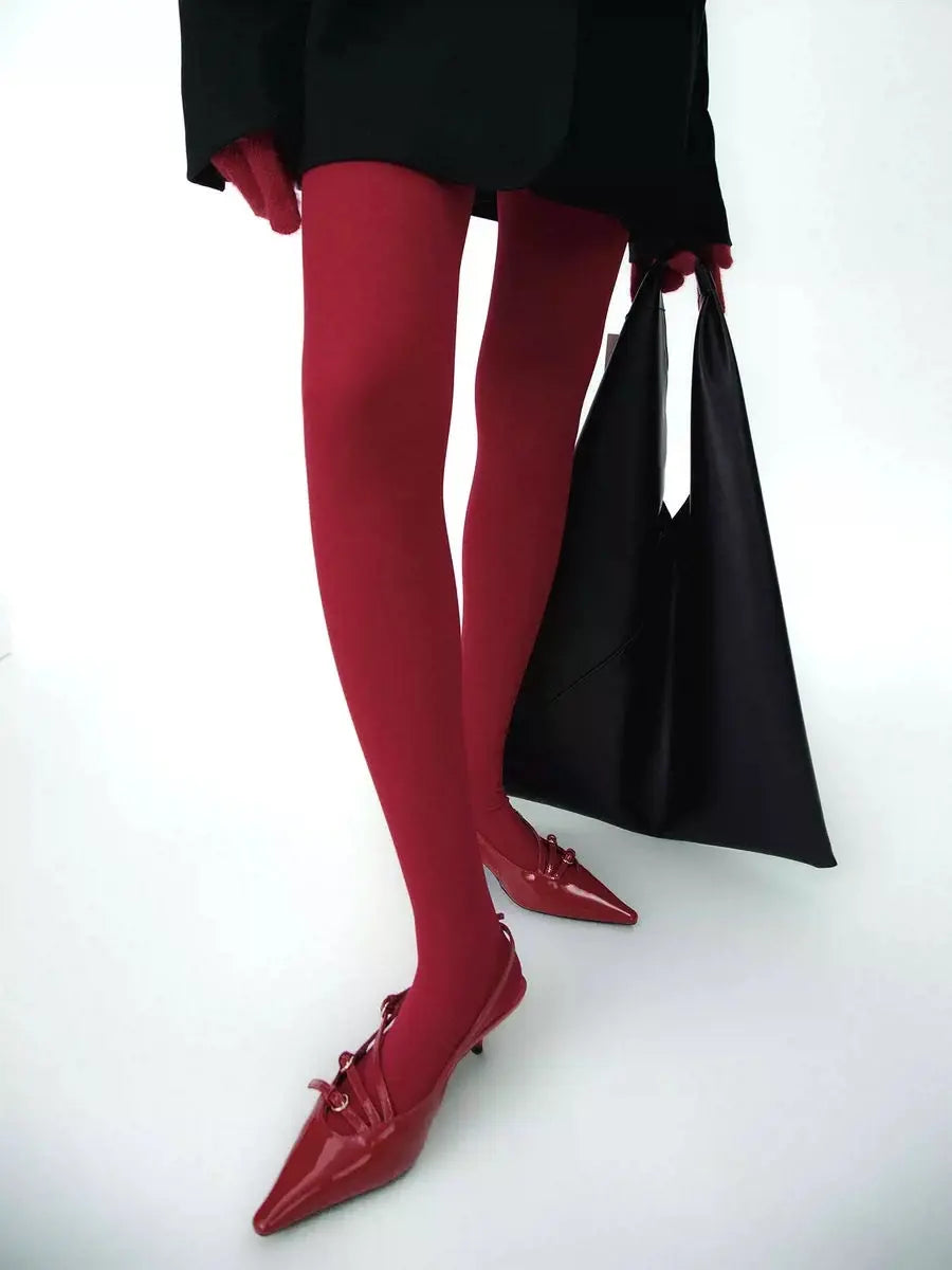 'Paint The Town Red' Pastel Stretchy Y2k Tights