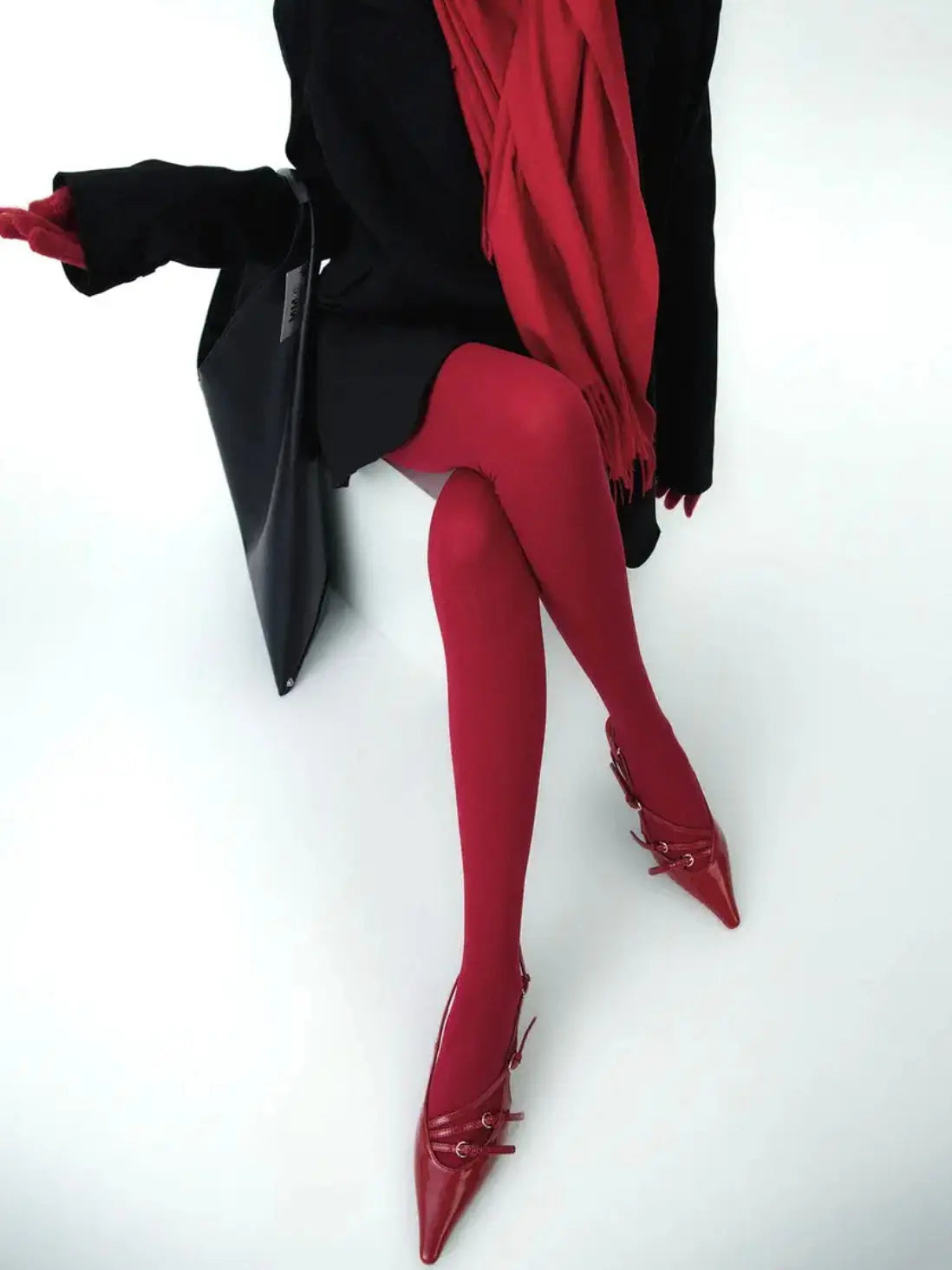 'Paint The Town Red' Pastel Stretchy Y2k Tights