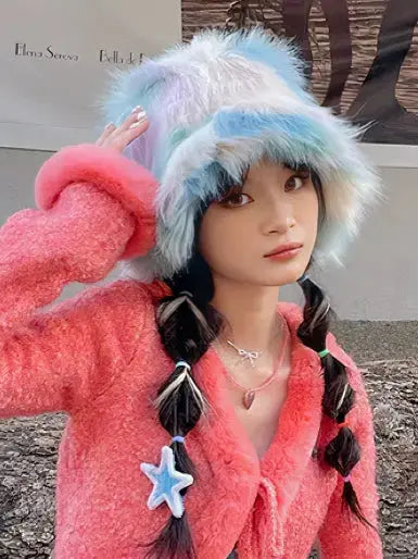 'Palette ' Furry Pride Pastel Rainbow Fluffy Hat