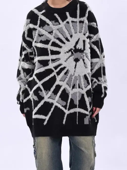 'Part of the Play' Spider Oversized Sweater