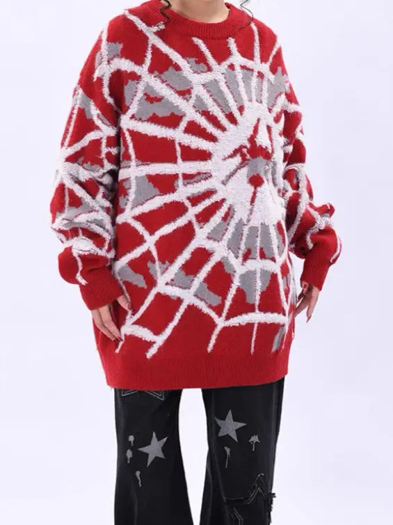 'Part of the Play' Spider Oversized Sweater