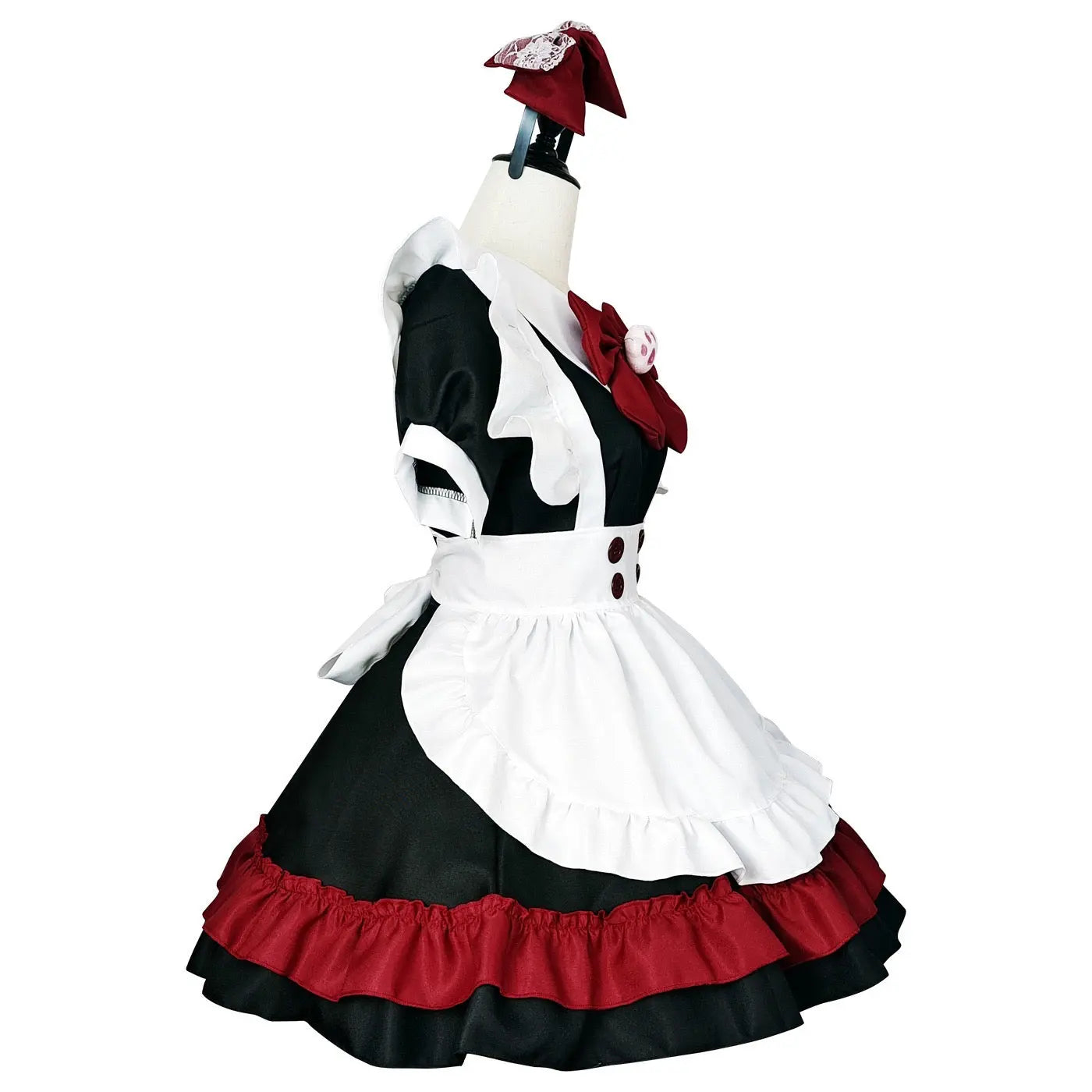 'Pawcess' Kawaii Goth Red Bow-tie Maid Dress