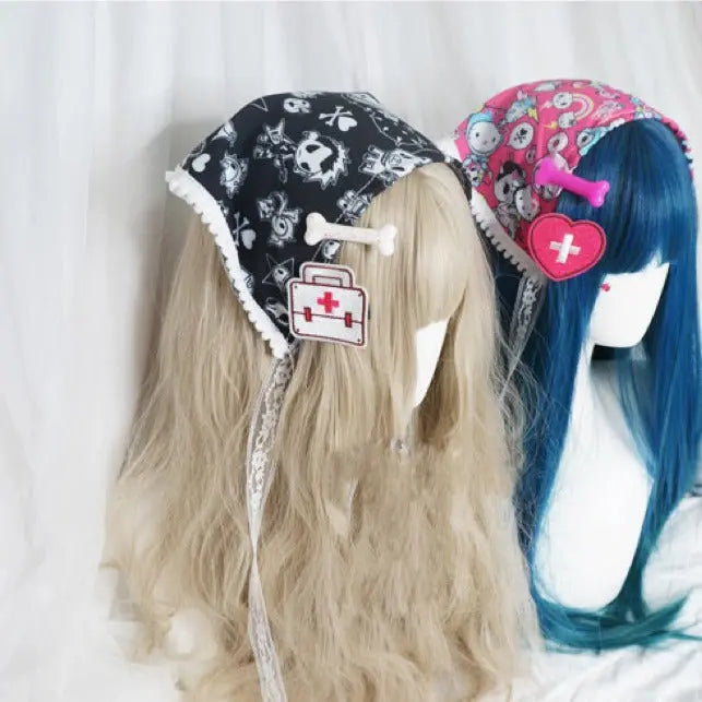 'Peakaboo' Kawaii Goth Scarf Headband