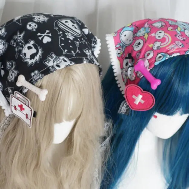 'Peakaboo' Kawaii Goth Scarf Headband