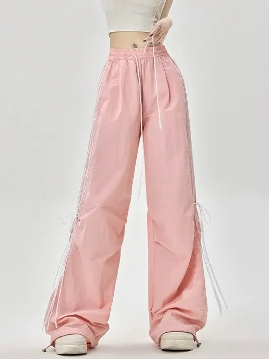 'Pineapple' Streetstyle Oversized Pastel Blokecore Ribbon Pants