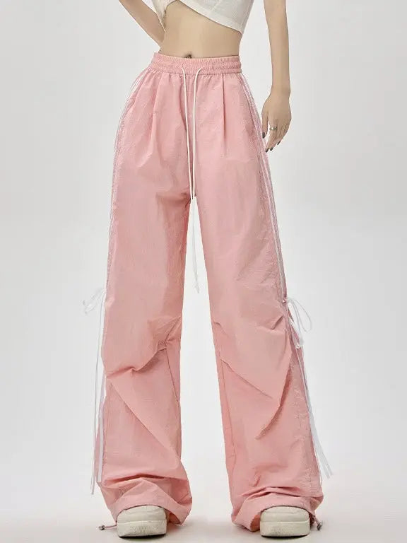 'Pineapple' Streetstyle Oversized Pastel Blokecore Ribbon Pants