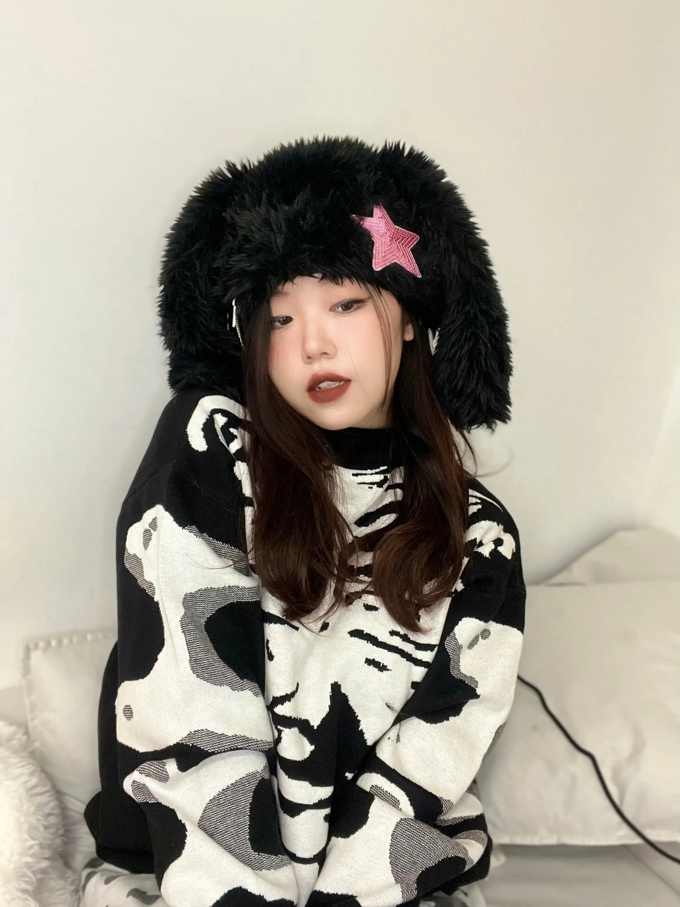 'Star Killer' Kawaii Goth Black Rabbit Hat