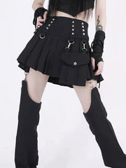 'Pistols' Tech-wear Rivet Detachable Skirt Pants