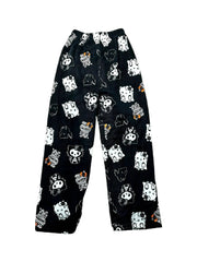 'Pjm Party' Kawaii Halloween Ghost Kitten Fleeced Pants