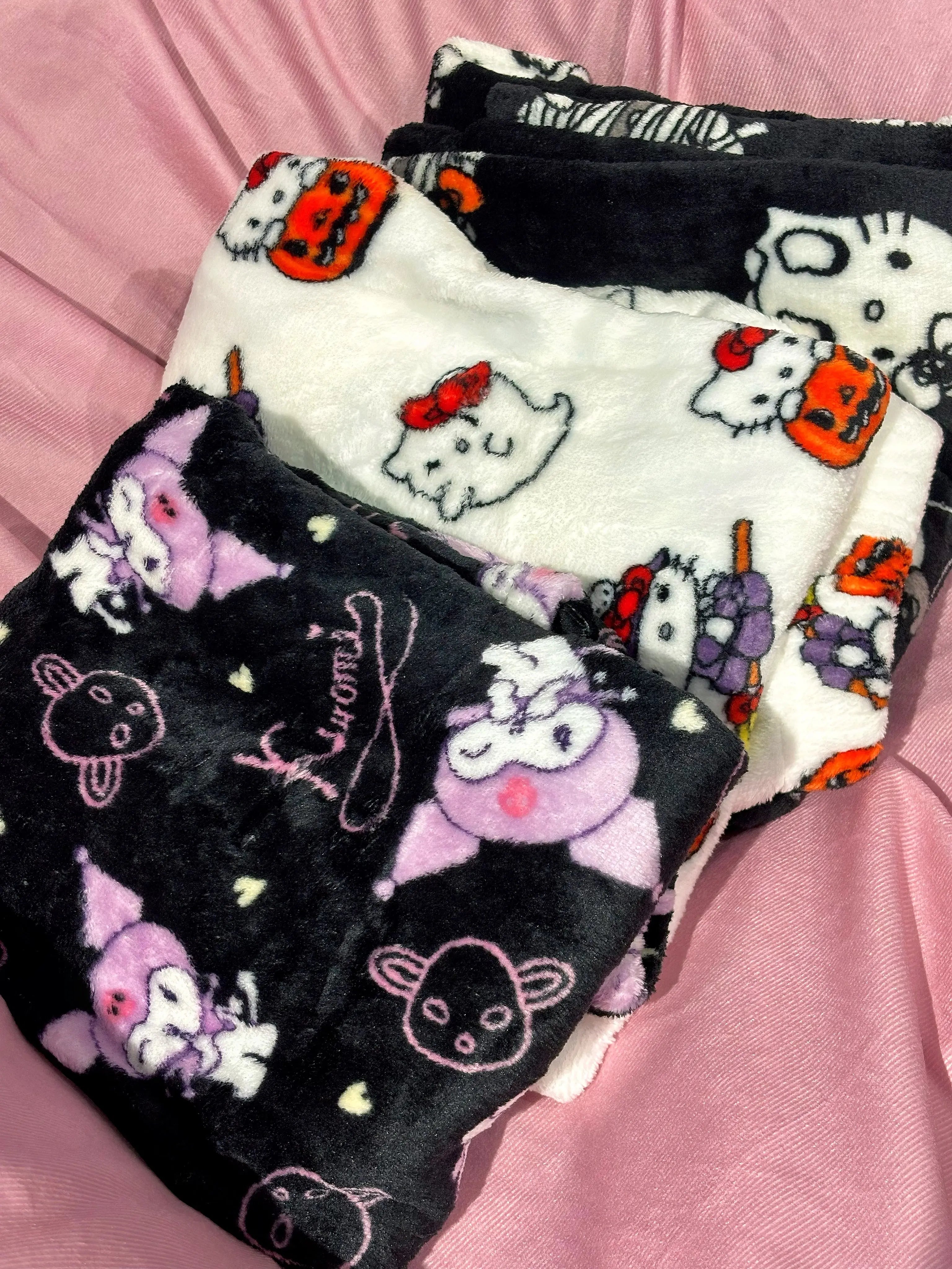 'Pjm Party' Kawaii Halloween Ghost Kitten Fleeced Pants