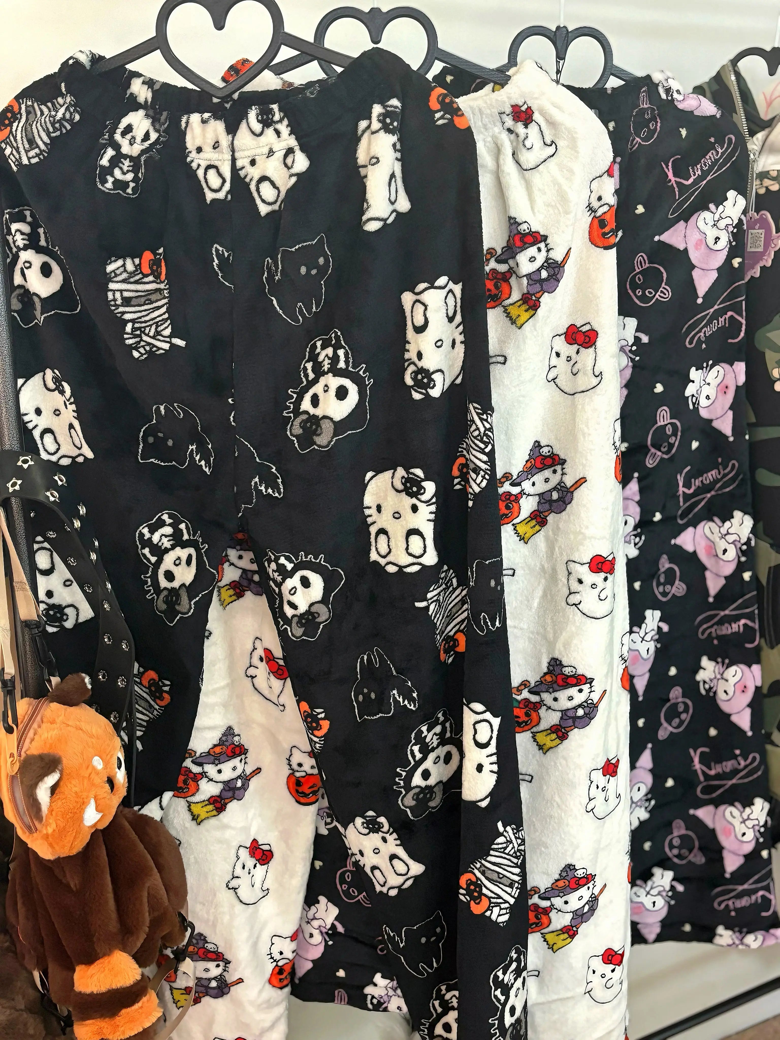 'Pjm Party' Kawaii Halloween Ghost Kitten Fleeced Pants