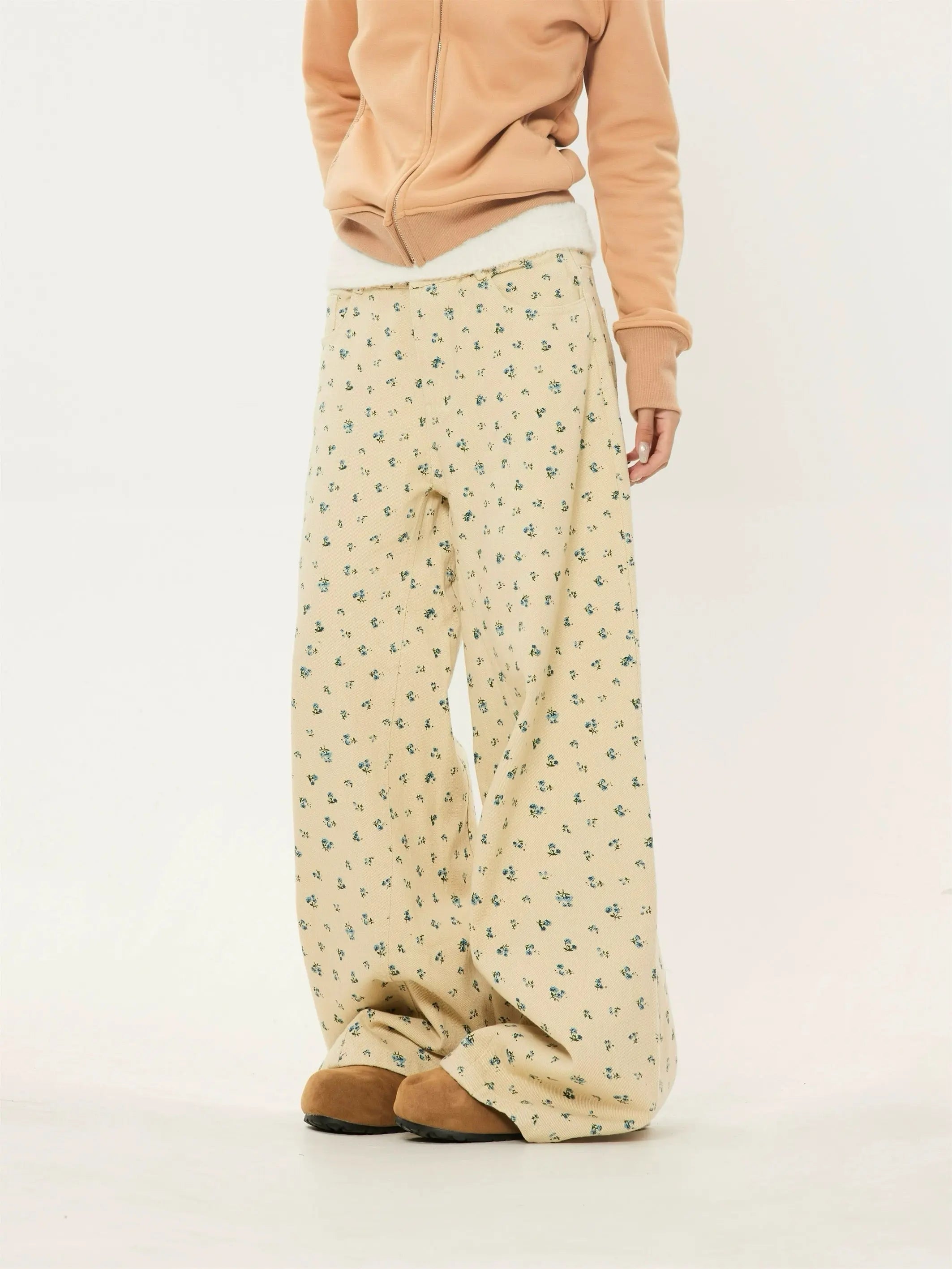 'Plant Me' Floral Embroidery Oversized Cargo Pants