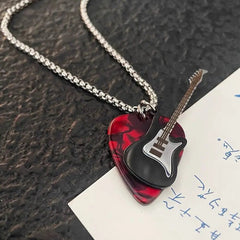 'Play It' Grunge Guitar Plectrum Necklace