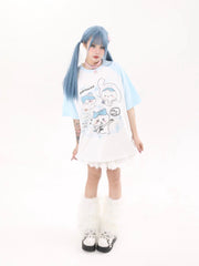 'Playground' Streetstyle Kawaii Chiikawa Prints T Shirts