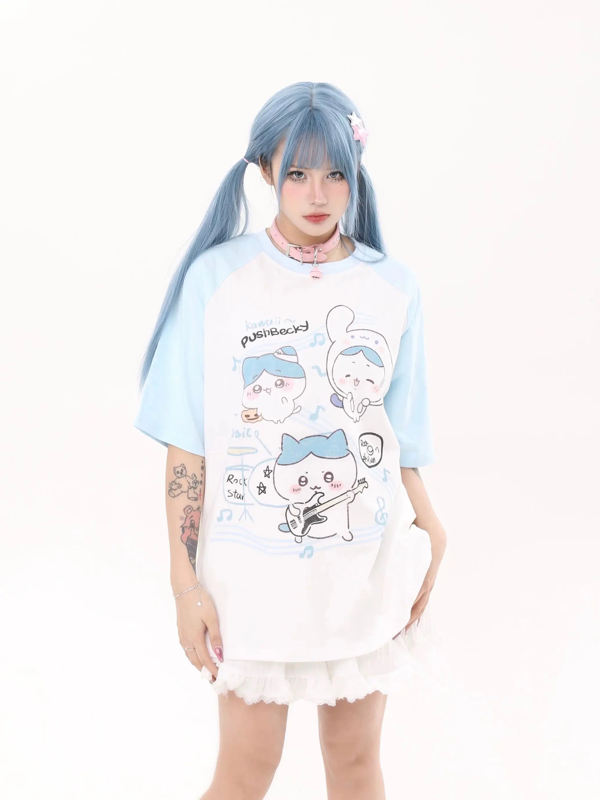 'Playground' Streetstyle Kawaii Chiikawa Prints T Shirts