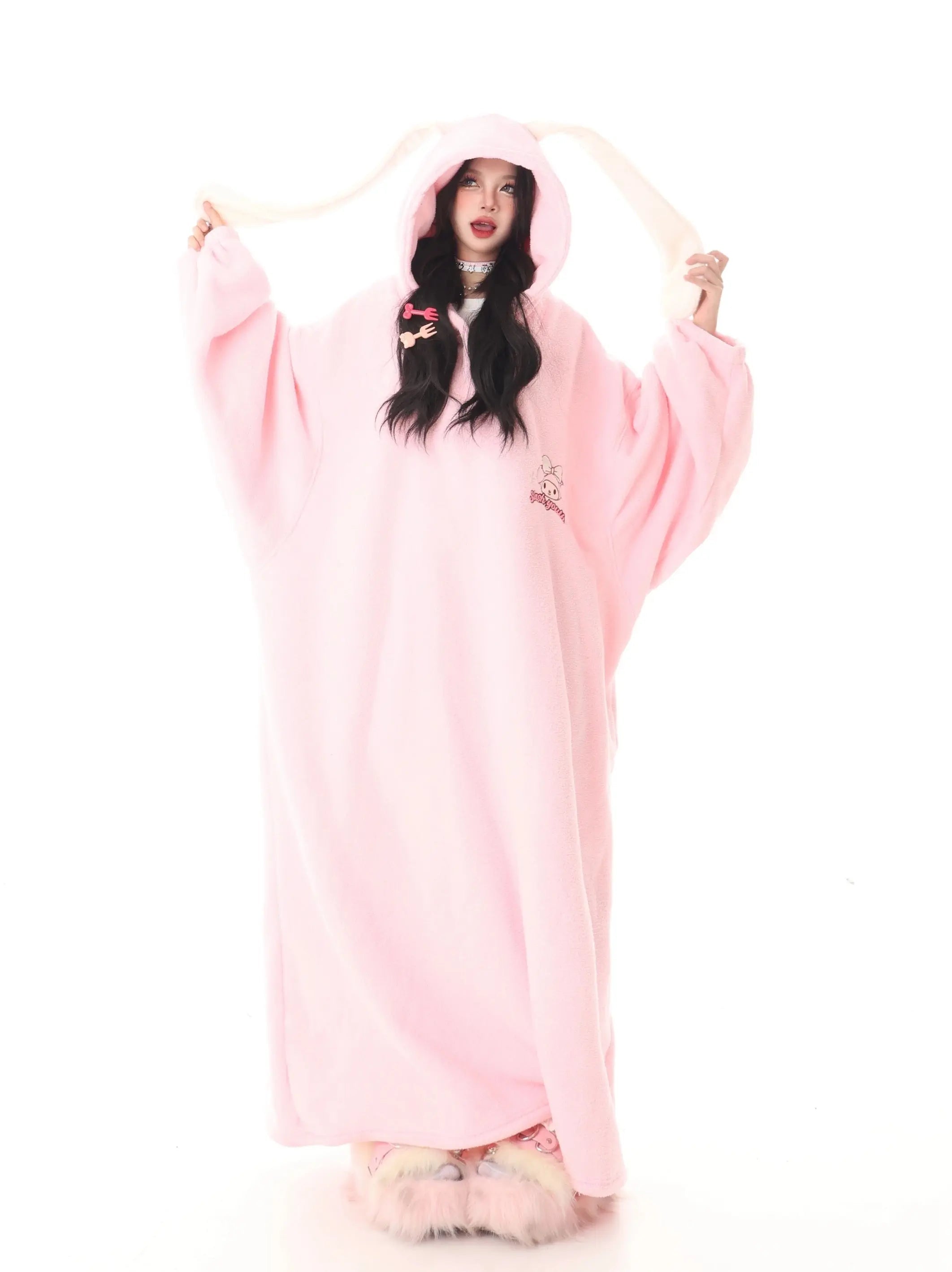 'Pochacco' Kawaii Fleeced Dog Ears Pjms Gown