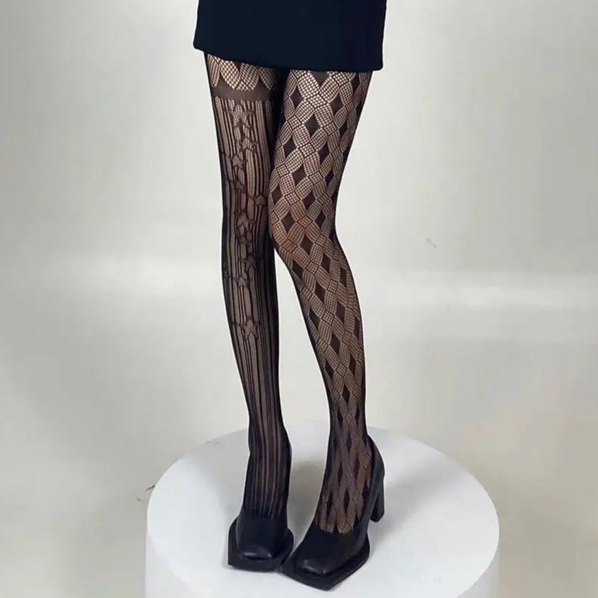 'Poker Cards' Kawaii Goth Leg Tights Socks