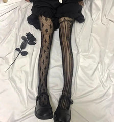 'Poker Cards' Kawaii Goth Leg Tights Socks