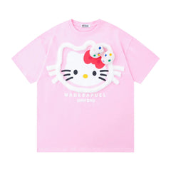 'Pop Kitty' Kawaii Streetstyle Fleeced T Shirts