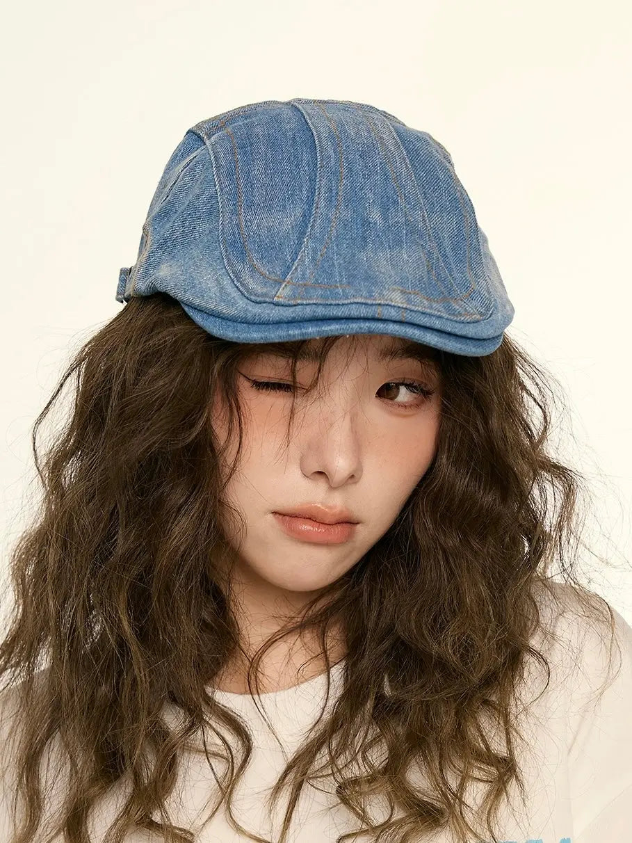 'Poster Ladies' Retro Kpop Distressed Beret Hat