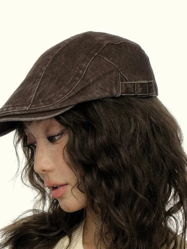 'Poster Ladies' Retro Kpop Distressed Beret Hat