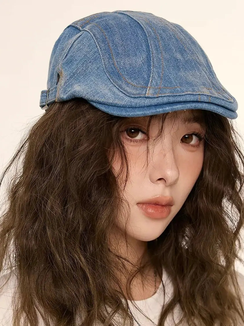 'Poster Ladies' Retro Kpop Distressed Beret Hat