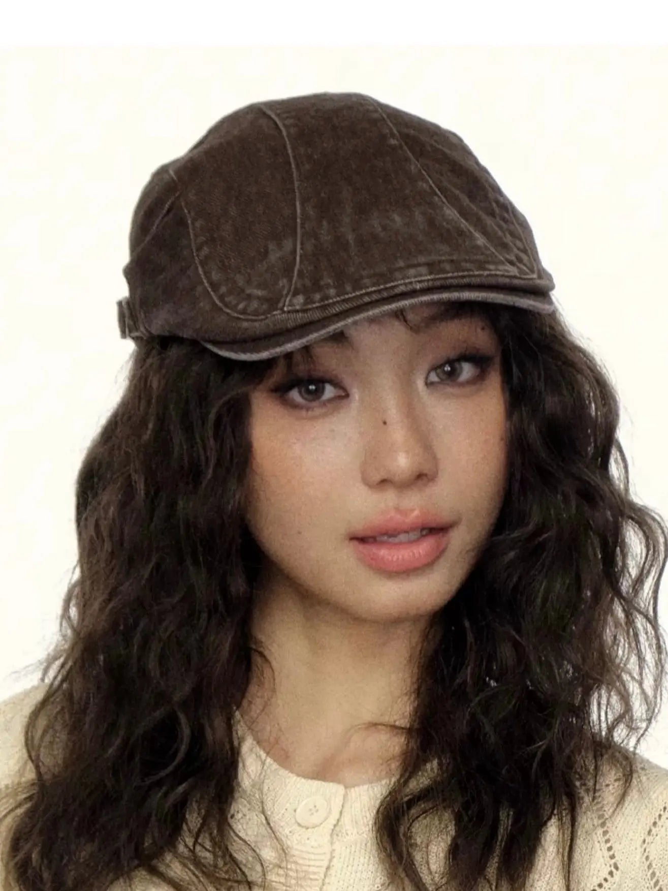 'Poster Ladies' Retro Kpop Distressed Beret Hat