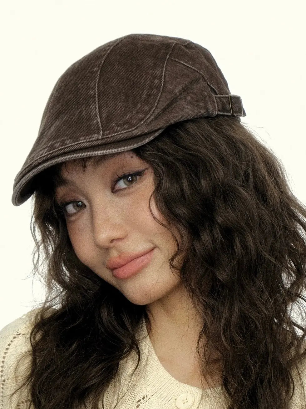 'Poster Ladies' Retro Kpop Distressed Beret Hat