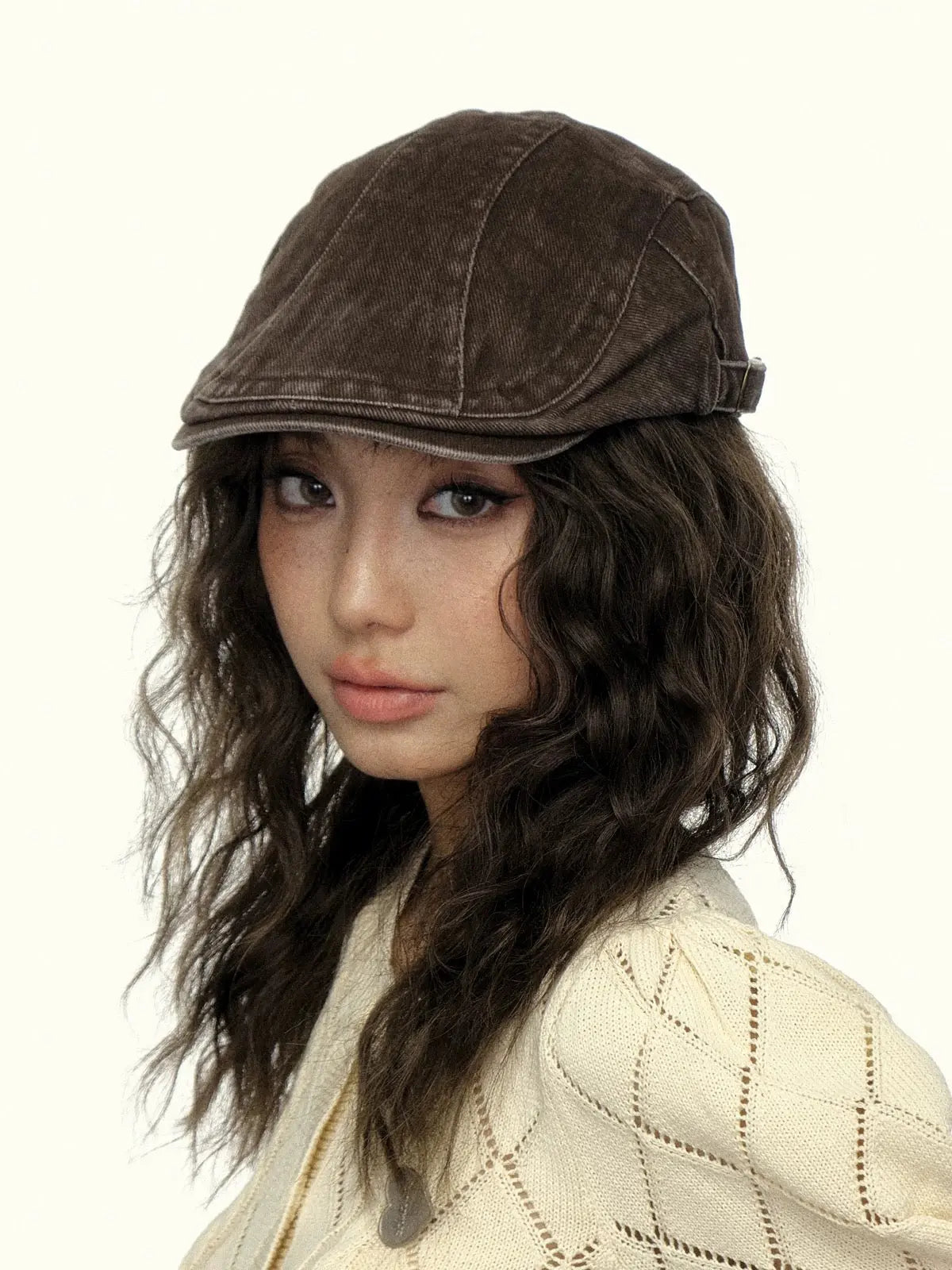 'Poster Ladies' Retro Kpop Distressed Beret Hat