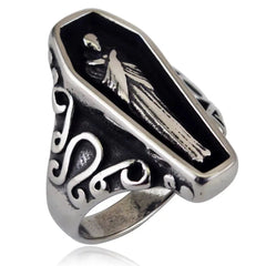 'Prayers' Dark Coffin Goth Rings