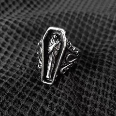 'Prayers' Dark Coffin Goth Rings