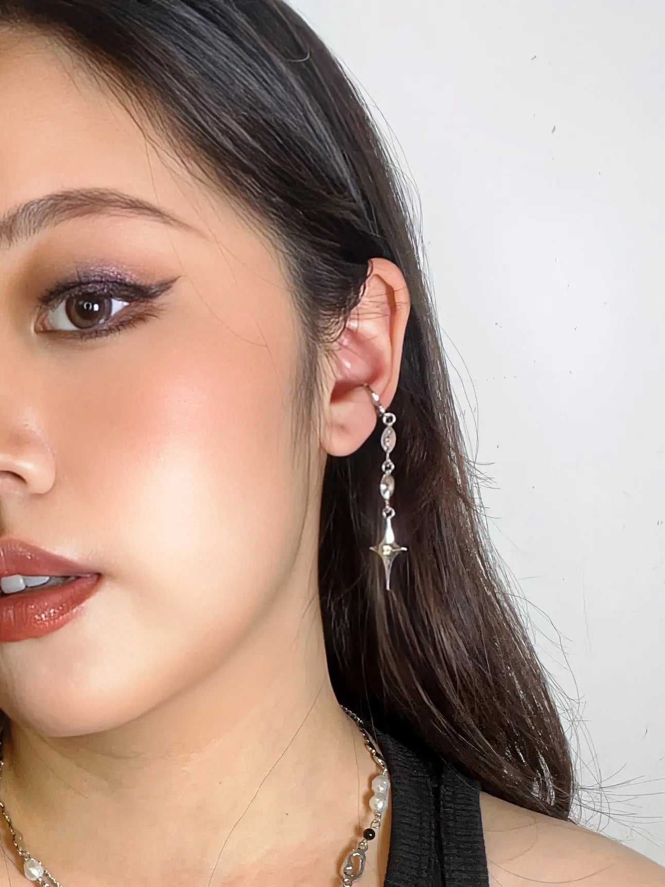 'Predictions' Long Future Star Non-piercing Earrings