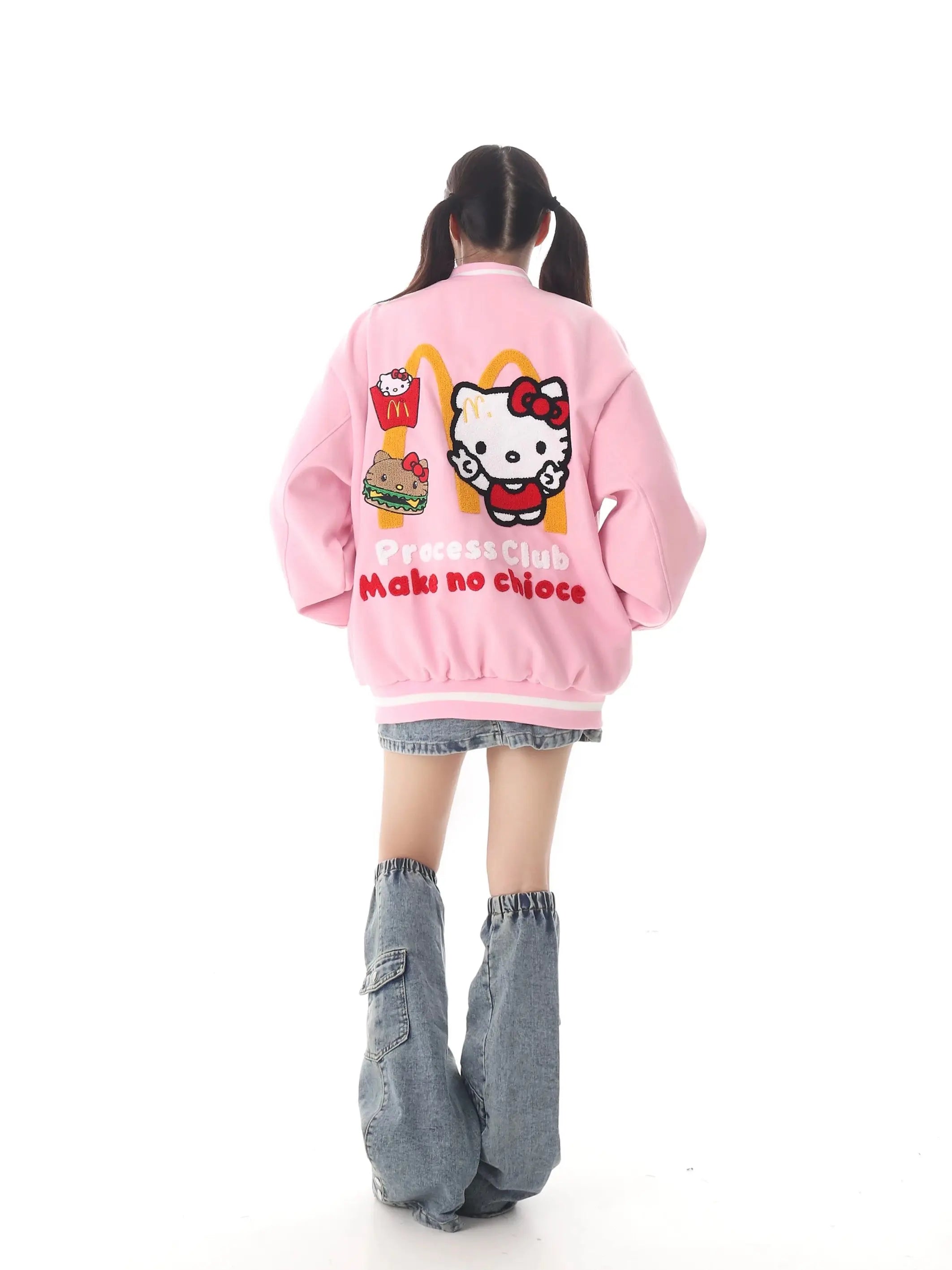 'Process Club' Kawaii Streetstyle Kitty Bomber Jacket