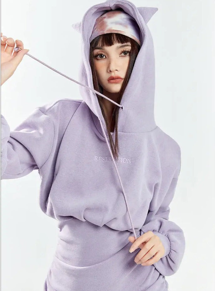 'Purple Cat' Kawaii Cute Cat Ears Hooded Dress