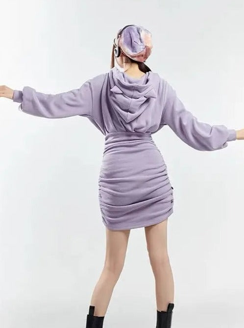 'Purple Cat' Kawaii Cute Cat Ears Hooded Dress