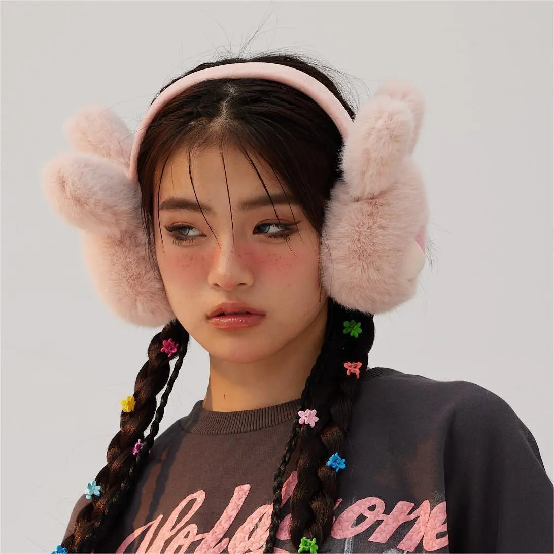 'Rabbito' Kawaii Fluffy Rabbit Face Earmuff