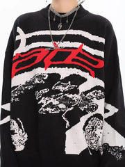 'Race' Oversized Unisex Dark Graffiti Sweater