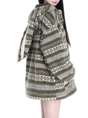 'Rag Doll' Vintage Loose Knitted Bunny Ears Coat