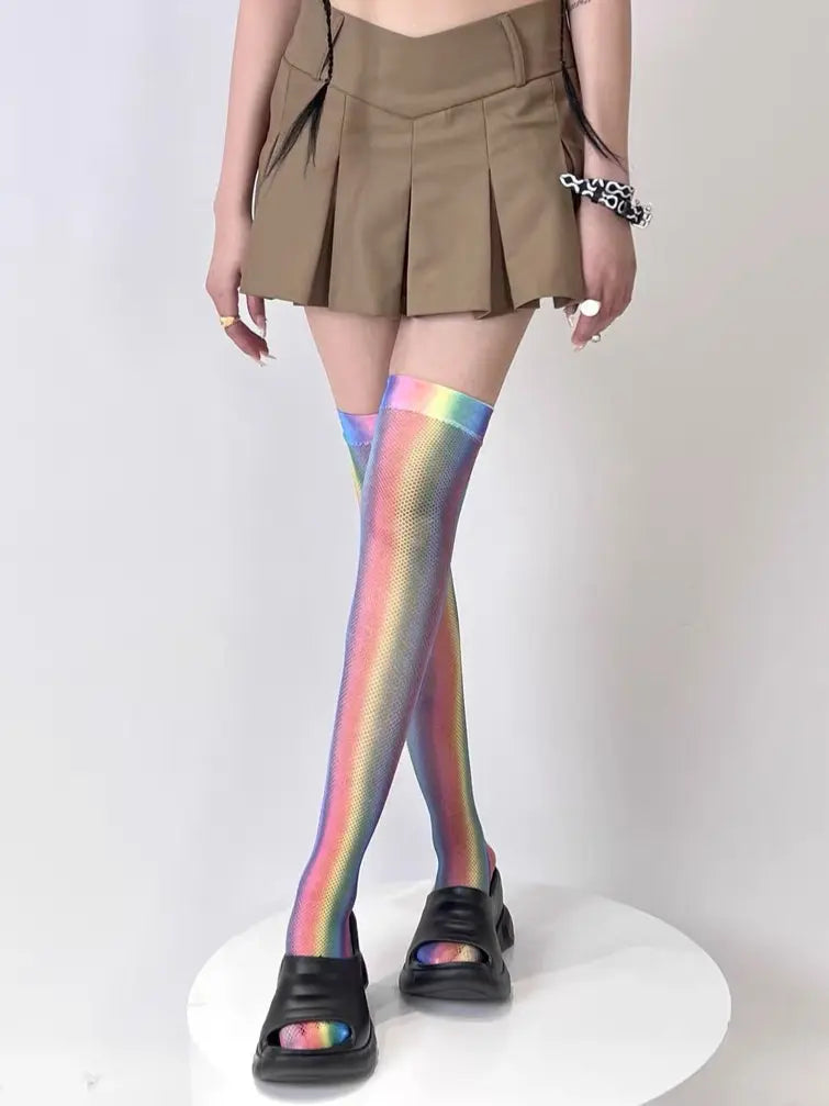 'Rainbow babe' Y2k Harajuku Pastel Tights