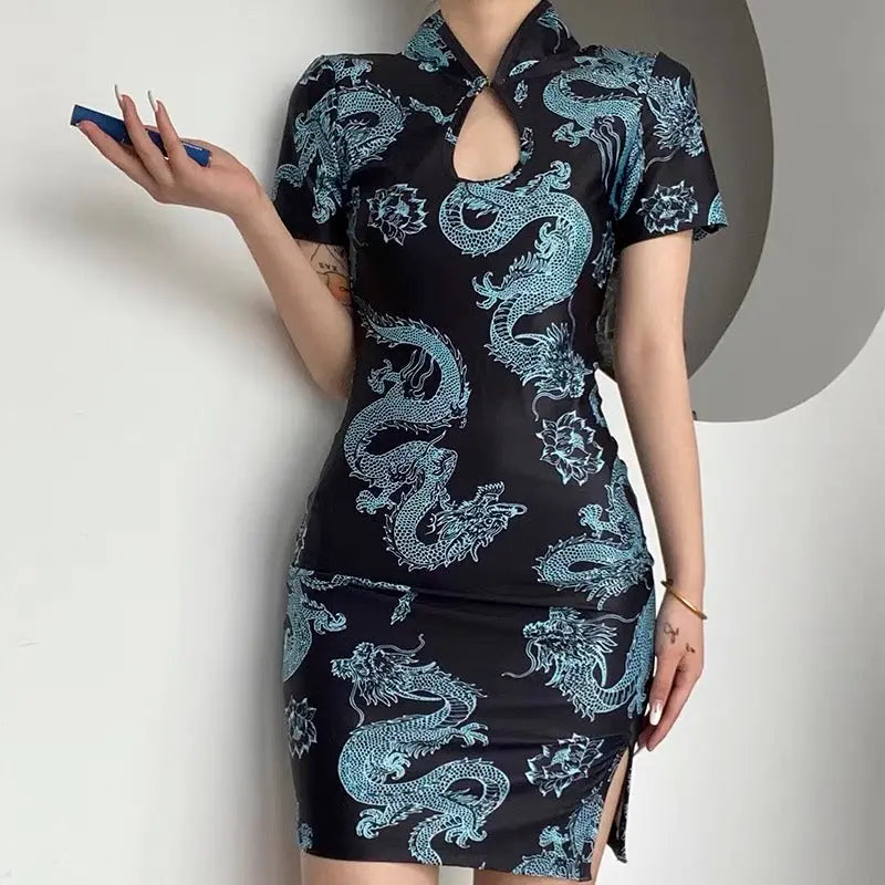 'Rathian' Dragon Gothic Cheongsam Dress