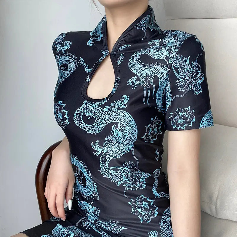 'Rathian' Dragon Gothic Cheongsam Dress