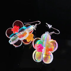 'Reflection' 3d Neon Rainbow Acrylic Earrings